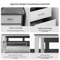 Bureau de direction convertible moderne – Mobilier haut de gamme, construction durable, écologique, surface de travail spacieuse, rangement – Idéal pour les bureaux à domicile et les entreprises