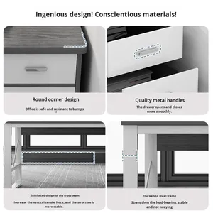 Escritorio de Oficina Convertible Moderno, Muebles de Primera Calidad, Construcción Duradera, Superficie de Trabajo Espaciosa y Ecológica, Almacenamiento para Oficinas en Casa y Corporativas - Product Image 3