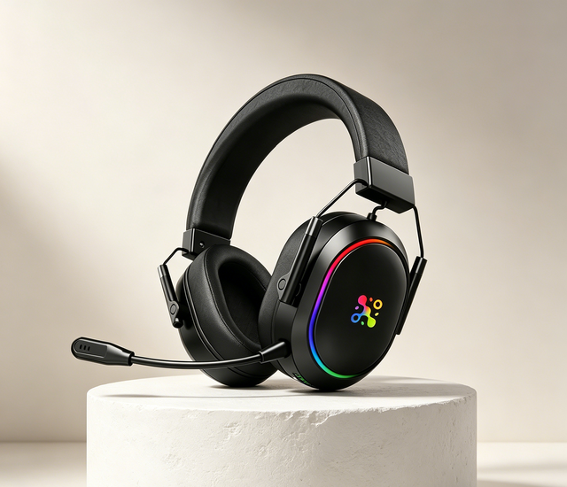 LDON F02 Over-Ear Wireless Gaming Headset Active Noise Cancellation (ANC) RGB Lighting Surround Sound Low Latency (<30ms) 20