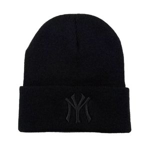 Gorro de lana de color sólido, tejido, cálido, con protección para los oídos, estilo informal para mujer, aislamiento térmico, negro - Product Image 2