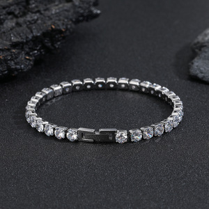 Bracelet <span class=keywords><strong>en</strong></span> cristal pour <span class=keywords><strong>homme</strong></span> de l'usine Zhongzhe, <span class=keywords><strong>en</strong></span> acier inoxydable plaqué <span class=keywords><strong>or</strong></span> 18 carats, hypoallergénique, avec zircone cubique AAA, bijoux de mode - Product Image 6