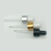 Haute qualité 18/410 20/410 coloré en aluminium verre compte-gouttes ampoule en caoutchouc or argent noir bouchon compte-gouttes avec pipette en verre