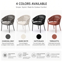 Fauteuil de jardin incurvé en corde tressée avec structure en aluminium et coussin pour terrasse, vente en gros