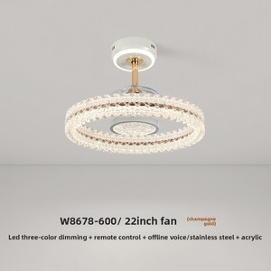 Ventilateur de plafond LED de luxe moderne avec lumière, lustre ventilateur <span class=keywords><strong>pour</strong></span> salle de banquet, hôtel, hall, villa, salon, salle à manger, éclairage décoratif - Product Image 3