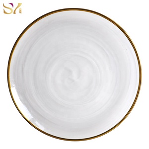 <span class=keywords><strong>Sottopiatti</strong></span> in Vetro con Bordo Dorato da 13 Pollici, Design a Spirale Nera, Personalizzabili per Matrimoni, Compleanni e Decorazioni da Tavola - Product Image 6
