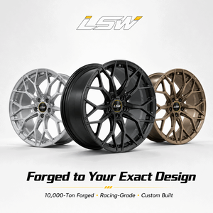 LS8073 18‑24 ล้อฟอร์จแบบกำหนดเอง 5x112 5x120 ET CB สีดำเงา ล้ออัลลอยด์โมโนบล็อก LS8073 สำหรับ BMW Benz Audi EV - Product Image 5