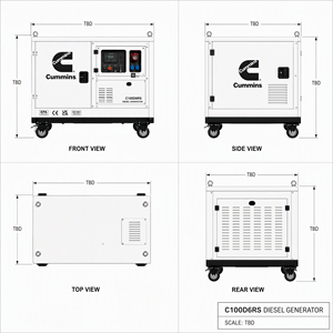 Groupe électrogène diesel silencieux EAC EPA CE Cummins Weichai Yuchai 80 kW 100 kW 3 phases 50 Hz 1500 tr/min 300 kW 400 kW 500 kW - Product Image 5