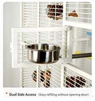 Cage à perroquets de luxe grande et haute pour ara, cage panoramique à double porte vitrée, cage à oiseaux d'intérieur en acier au carbone robuste avec éclairage LED
