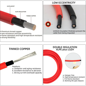 Cable de Extensión Solar Fotovoltaico AFERIY Rojo y Negro de 10 Metros, Conector Solar Macho y Hembra para Sistema Solar Fotovoltaico - Product Image 6