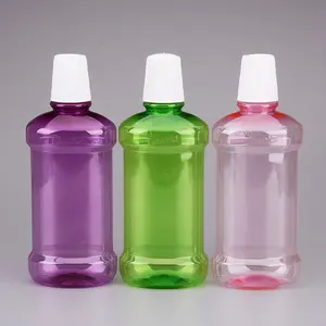 500 ML Flat Shape PET Mint Mouthwash Bottle 250ml Plastic Bottle Factory OEM