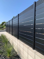 Panneaux de clôture horizontaux en aluminium pour extérieur avec finition noire thermolaquée résistante à la corrosion