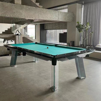 Table de billard de luxe noire de 7 pieds avec verre trempé transparent, mobilier de divertissement personnalisé, salle de billard, sports, billard, snooker
