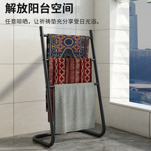 Jinsheng Floor <b>Standing</b> <b>Towel</b> <b>Rack</b> 4 Bars Foldable Bathroom <b>Towel</b> Drying <b>Rack</b> For Home Use - Product Image 5