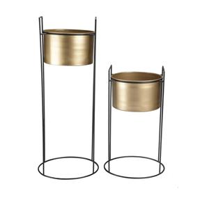 Jardinières de fleurs en métal en laiton fini antique avec nouveau design support en métal en fer décoration de la maison exportateur fabricant pour jardin - Product Image 2