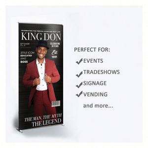 Magazine Cover <b>Backdrop</b> Custom Retractable Banner Digital Printing Roll up Displays Fabric Banner <b>Stand</b> Business Sign - Product Image 1