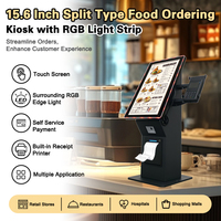 Kiosco de autoservicio con pantalla táctil Android de 15.6 y 21.5 pulgadas con luces de hadas, para mesa de restaurante, máquina de visualización de menú digital.