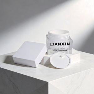 Vente en gros de pots en plastique acrylique à double paroi carrés de 50 g, pots pour crème cosmétique, pots pour crème pour le visage, contenants avec couvercle <span class=keywords><strong>blanc</strong></span> - Product Image 4