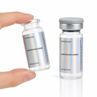Autocollants holographiques laser personnalisés en PET pour flacons, étiquettes adhésives imperméables pour flacons échantillons en verre de 3 ml, 5 ml, 10 ml