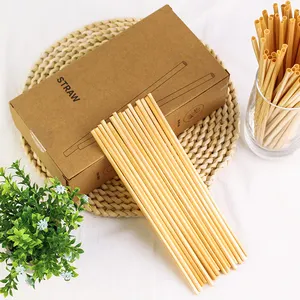 Eco Friendly 100% Biodegradable Grass Disposable Wheat Tube Straws Custom Packing Organic Drinking Straws