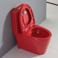 Commode allongée en céramique de couleur bleu ciel siphonique chasse d'eau une pièce Wc cuvette de toilette