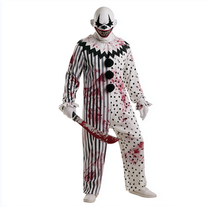 Disfraz de Payaso Terrorífico de Halloween con Goteo de Sangre para Hombre, Traje de Payaso Asesino Negro y Blanco con Máscara para Carnaval y Casa Embrujada - Product Image 3