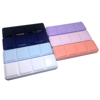 Art Kreation TB-MS Aquarellfarben-Set, Blechdose, bunt, rutschfest, vollflächig, 24 Farben, Malerei, festes Pigment, Pigmentfach