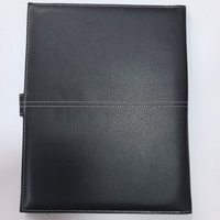 Carpeta de Documentos A4 Personalizada de Fábrica, en Cuero PU Negro con Cierre a Presión, Portafolio de Oficina para Regalo Corporativo