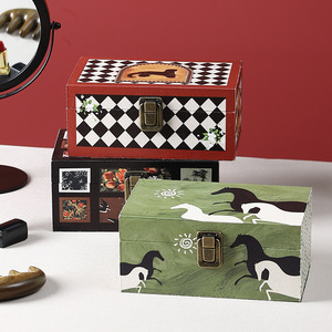 Caja de almacenamiento rectangular de lona con tapa abatible con diseño floral, organizador de joyas, caja decorativa de escritorio para sala de estar - Product Image 4