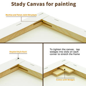 Lienzo estirado de 40X60CM, <span class=keywords><strong>lienzos</strong></span> de arte <span class=keywords><strong>en</strong></span> <span class=keywords><strong>blanco</strong></span> de 100% algodón <span class=keywords><strong>para</strong></span> <span class=keywords><strong>pintar</strong></span>, lienzo de pintura antifugas <span class=keywords><strong>para</strong></span> pintura al óleo y acrílica - Product Image 4