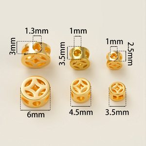 <b>Copper</b> Coin Spacer Beads Gold Plated Round With Hole For <b>Bracelet</b> Making DIY Jewelry Accessories - Product Image 2