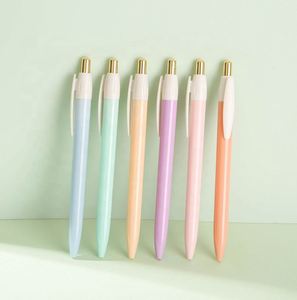 Bolígrafo de punta redonda simple color macarrón para estudiantes, 1.0 mm, impresión UV, regalo promocional de oficina, plástico, logotipo personalizado - Product Image 1