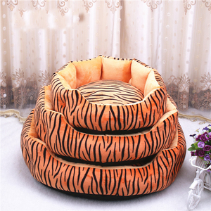เตียงนอนสุนัขทรงกลมลายเสือดาวถอดออกได้สำหรับสัตว์เลี้ยงแมวและแมว - Product Image 2
