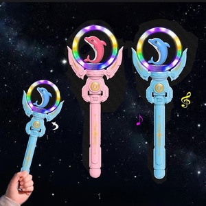 Varita Mágica Luminosa con Proyección Musical de Dibujos Animados, Juguete Electrónico de Plástico con Diseño de Molino de Viento Brillante - Product Image 1
