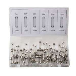 Glass Fuse Tubes 120pc Cartridge Fuses Clear Plastic Box Home Use Auto Repair Kit - Product Image 4
