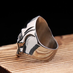 yunnique Stainless Steel <b>Skull</b> <b>Ring</b> Men's Mask Style Warrior Helmet Jewelry Gift Fashion <b>Rings</b> Size 7 8 9 10 11 12 13 - Product Image 4