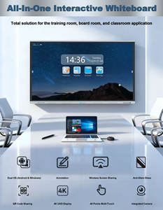 Quadro Interativo Inteligente com Tela Touch de 65 a 75 Polegadas 4K para Ensino Escolar com Escrita Multiusuário e Quadro Branco Interativo - Product Image 3