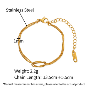 Chris April 316L สแตนเลสสองชั้น<span class=keywords><strong>ก</strong></span>ำไลข้อมืองูสำหรับผู้หญิง - Product Image 2