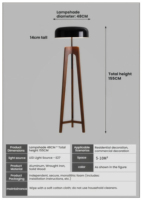 Lampadaire en bois JYLIGHTING, style nordique créatif, pour salon, chambre, maison d'hôtes, hôtel, à placer près du canapé, lampadaire vertical