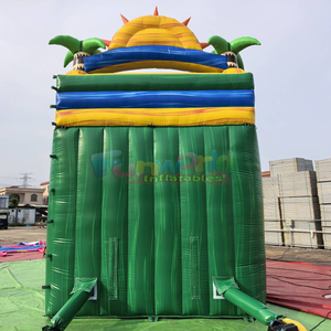 Tobogán acuático inflable tropical para niños, castillo inflable comercial para exteriores, con tobogán acuático. - Product Image 4