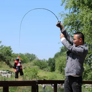 Canne à pêche casting UL ultra légère en fibre de carbone, tige creuse + pointes solides, canne à pêche en eau douce