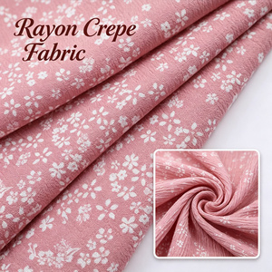 Tessuto <span class=keywords><strong>in</strong></span> Crepe di Rayon di Alta Qualità con Stampa Floreale Digitale 3D, Morbido, Elastico e Traspirante, <span class=keywords><strong>Viscosa</strong></span> 30S 40S per Bluse e Top da Donna, OEM - Product Image 1