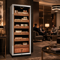 Humidor électrique grande capacité 288L avec étagères en bois et refroidissement par ventilateur pour le stockage et la présentation de cigares - Vente en gros