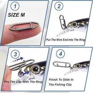 1 unidad de clips de pesca de polipropileno resistente al agua de alta resistencia, conectores rápidos para señuelos, herramienta manual fácil para crankbaits y poppers - Product Image 4