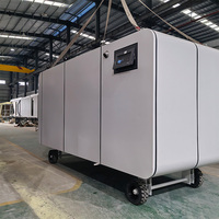 Cabine Apple préfabriquée haut de gamme avec salle de bain à séparation humide/sèche, structure au sol renforcée, cabine Apple moderne pour usage en gîte