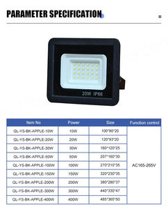 Projecteurs LED de jardin étanches IP65 en aluminium haute luminosité pour le stade 10W 20W 30W 50W 100W 150W - Product Image 2