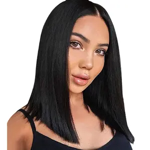 2024wigs Natural Black Medium Parting Long Straight Hair Wig Cap for Women European and American Mechanism Fiber In Stock