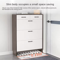 Vente en gros de étagère à chaussures moderne et simple Armoire à chaussures économique en bois gris Armoire de rangement en panneaux de particules Étagère à chaussures d'intérieur pour la maison