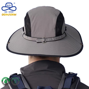 アウトドアハイキング通気性サンハットひも付きカスタムクイックドライバケット帽子メンズファッションフィッシャーマンハット - Product Image 2