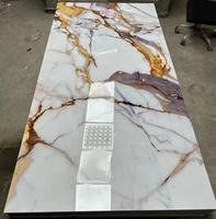 Usine populaire et bon marché Feuille de marbre PVC Marbre UV enduit pour panneau mural de décoration