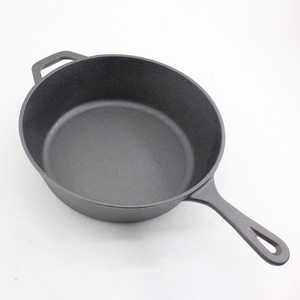 Casserole en fer antiadhésive à double usage 2-en-1 Four hollandais noir recouvert de <span class=keywords><strong>fonte</strong></span> - Product Image 6